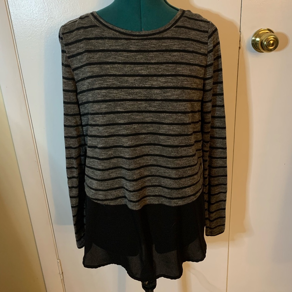 APT 9 layered striped blouse